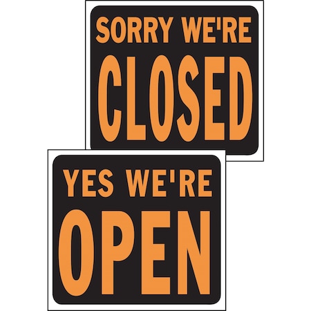 Hy-Ko Open/Closed Reversible Sign 14.5" x 18.5", 5PK A00113